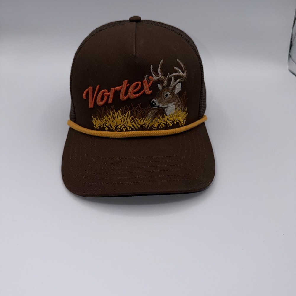 Vortex Optics Cap Hat Snap Back Brown Grassland Heritage Logo Deer Graphic